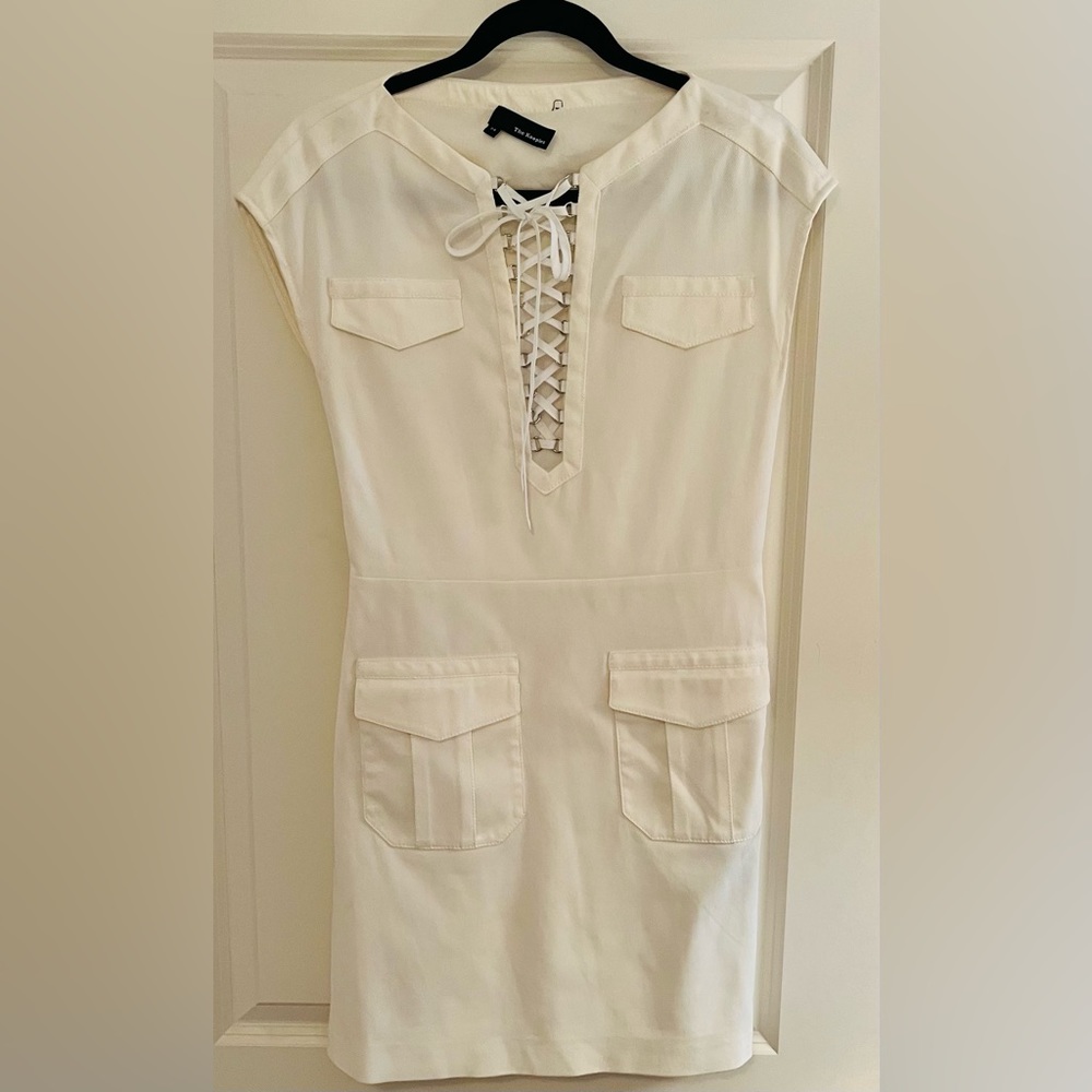 The Kooples cream lace up dress.